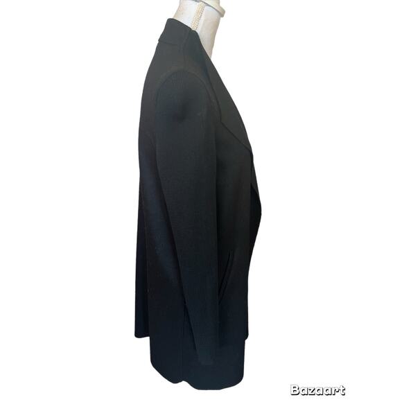 Iman Black Open Front Long Sleeve Tunic Jacket/Sweater Sleeve Size Large - Picture 2 of 5